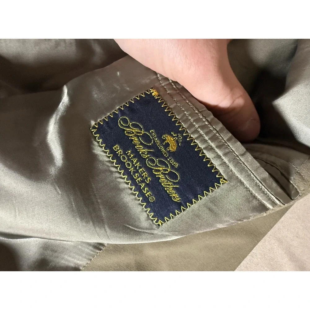 Brooks Brothers Blazer Adult Size 41L Tan 100 Wool 2 Button Made In USA Mens